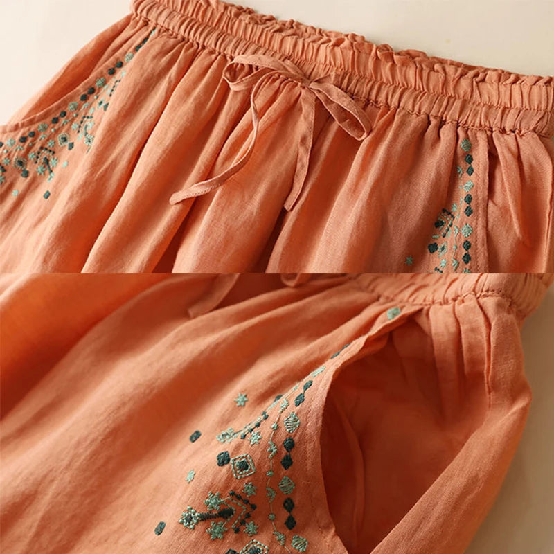 Ankle Length Embroidered Skirt