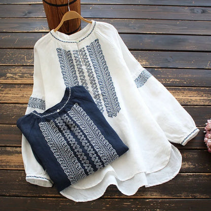 Geometric Embroidered Blouse