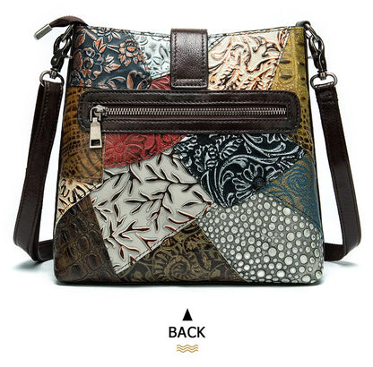 Floral Pattern Leather Handbag