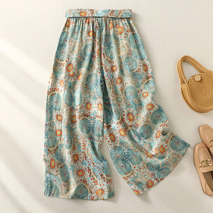 Floral Print High Waist Pants