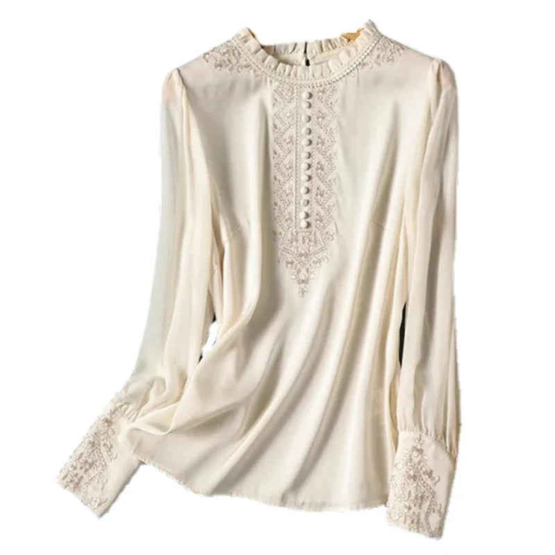 Long Sleeve Embroidered Blouse