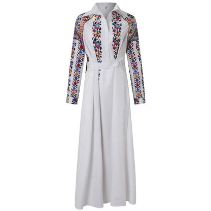 Long sleeve dress with embroidery