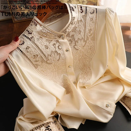 Button Down Embroidered Blouse