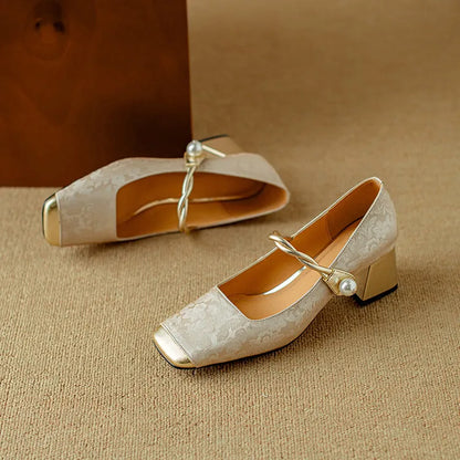 3 cm Square Heel Shoes