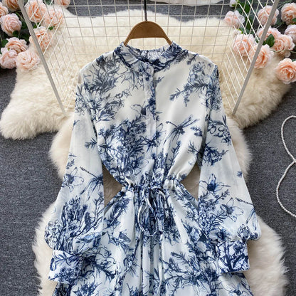 Floral Print Long Sleeve Dress