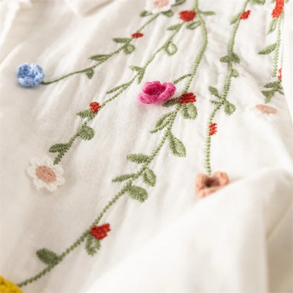 Floral Embroidery Long Sleeve Shirt