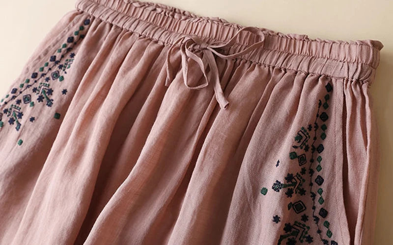 Ankle Length Embroidered Skirt