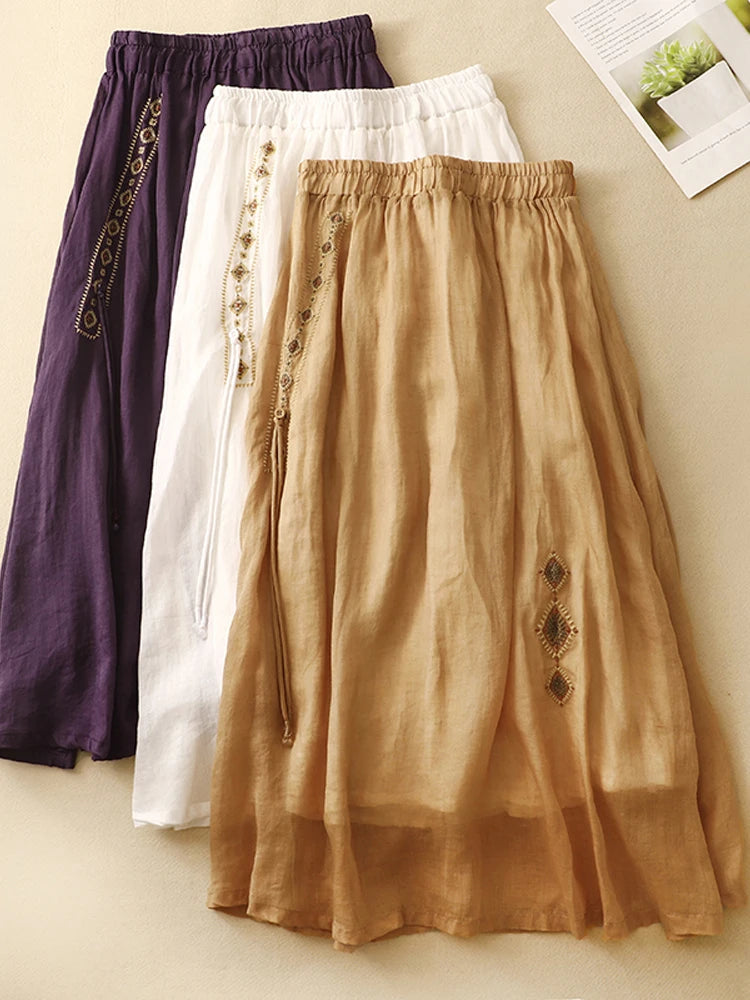 Embroidered Long Skirt