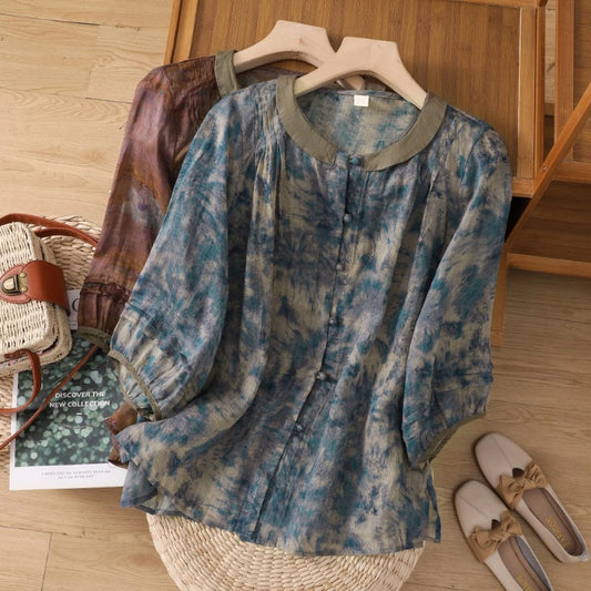 Flower pattern blouse