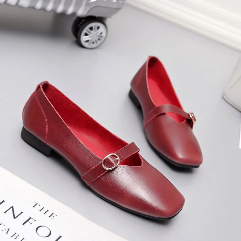 Square Toe Flat Shoes