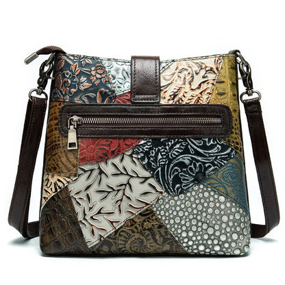 Floral Pattern Leather Handbag