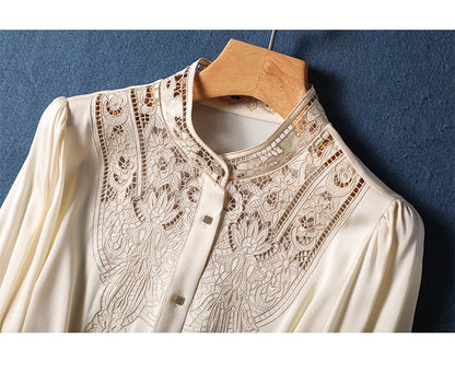 Button Down Embroidered Blouse